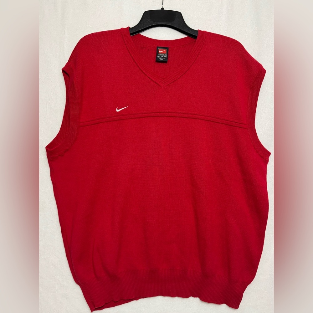 Nike Team Men’s Sweater Vest Vintage Y2K Red Golf Football